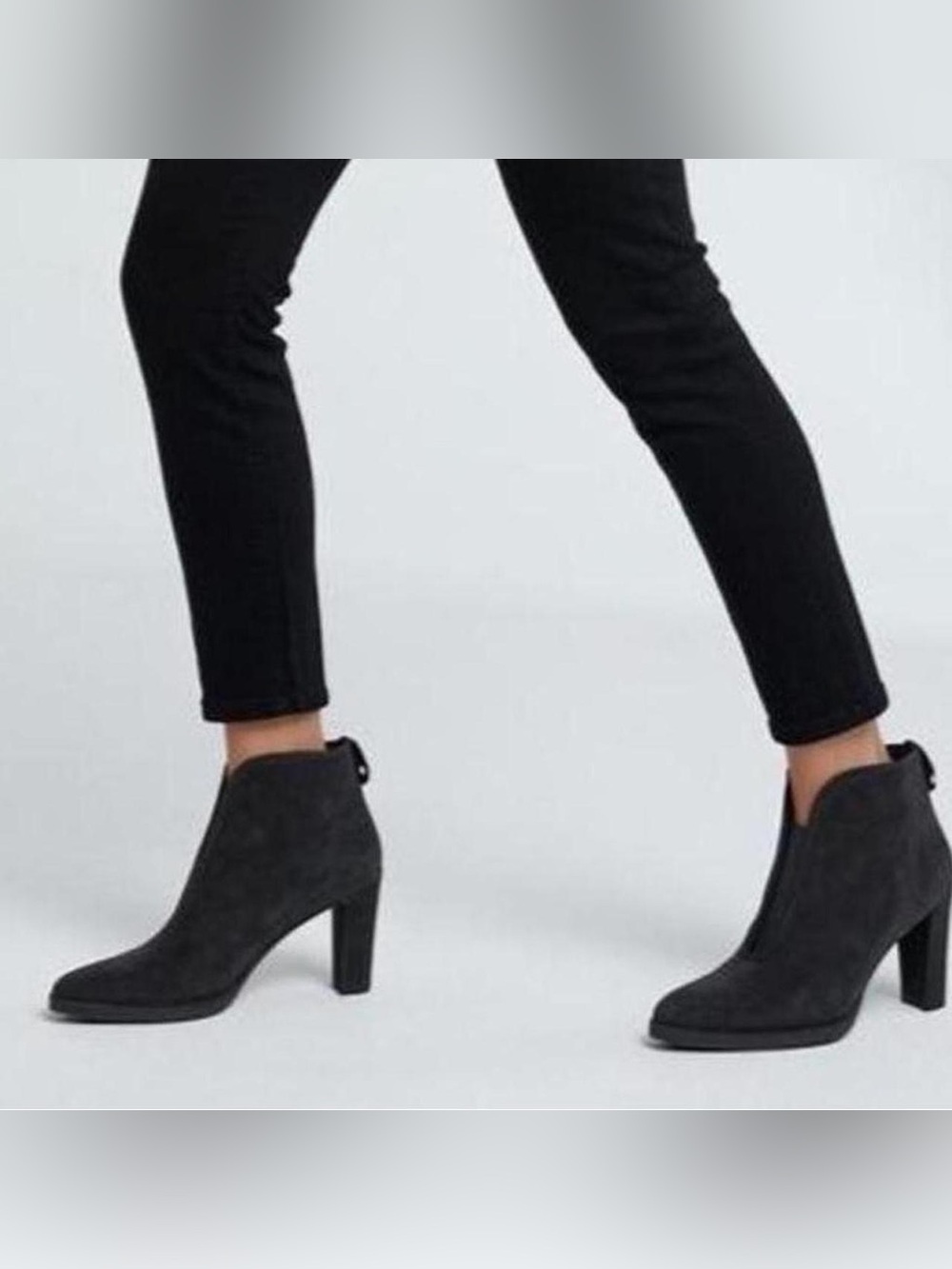 Stuart Weitzman Black Suede Ankle Booties